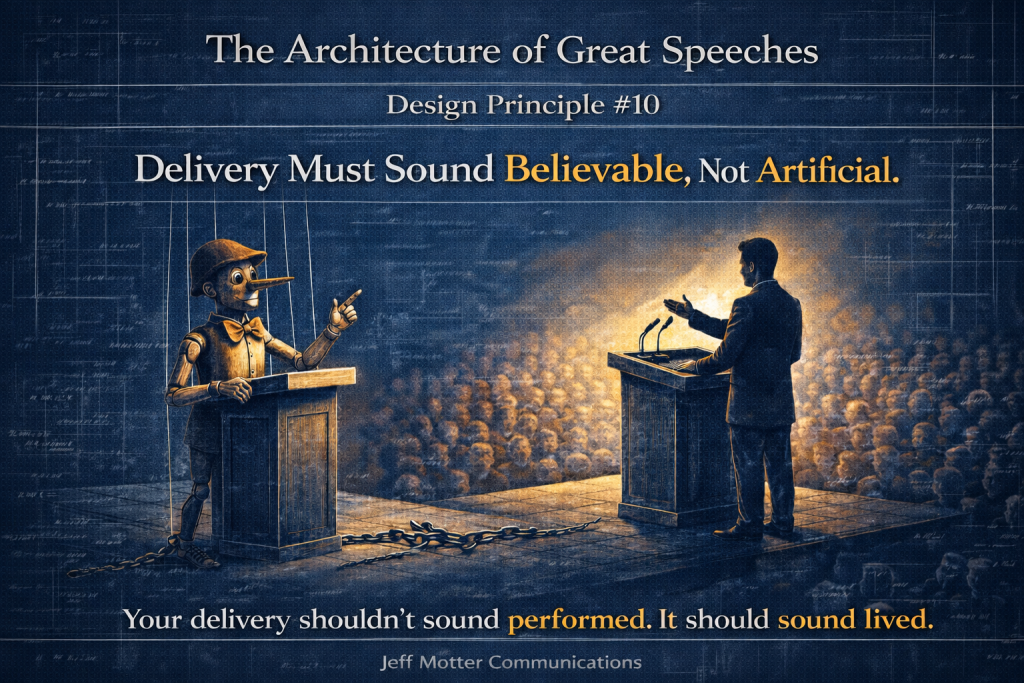 The Architecture of Great Speeches. Design Principle #10: Delivery must ...